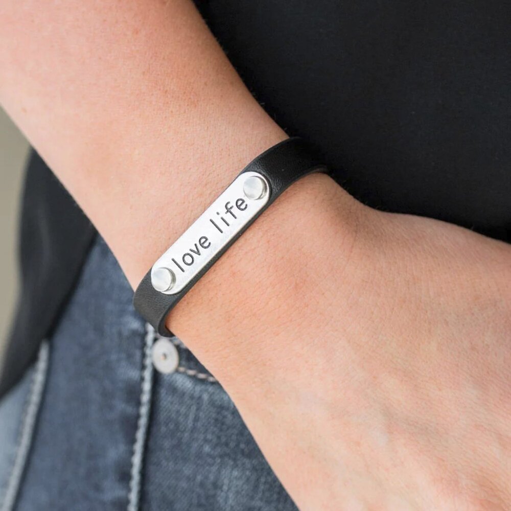 Paparazzi Jewelry Accessories - Love Life - Black Bracelet- Vintage!!!